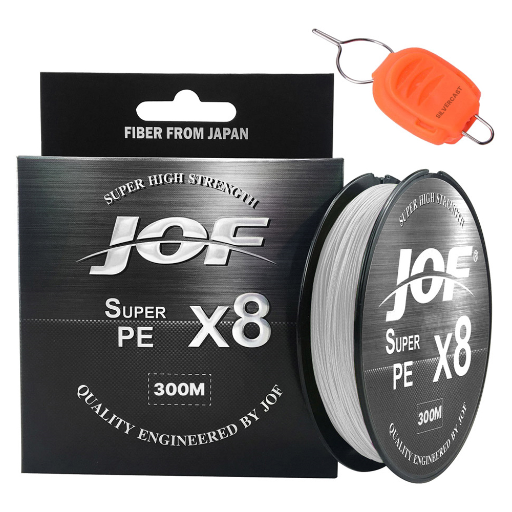 슈퍼PE 8합사 낚시줄 300m + 실버캐스트 라인 스토퍼 세트 화이트