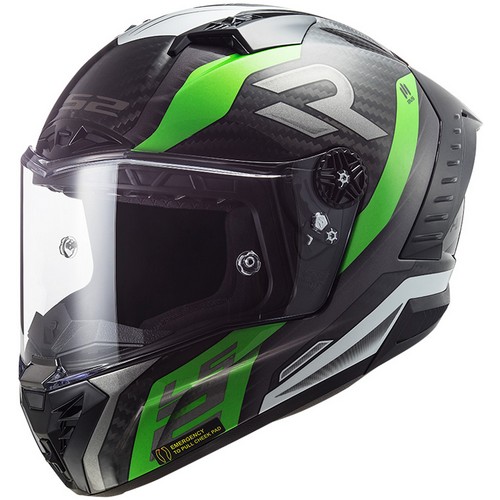 LS2 FF805 썬더 카본 수프라 플루오 그린 화이트 헬멧