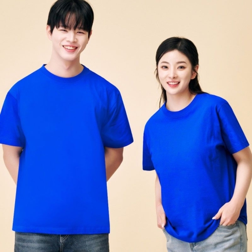 티썸 베이직 라운드 17수 반팔 티셔츠 단체티 CRT-017-001 로얄블루