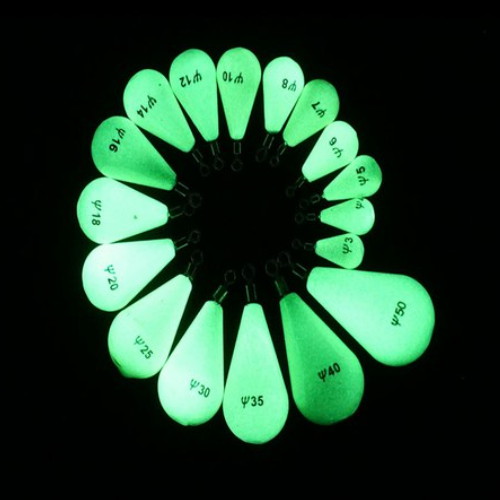 트리플 물방울형 야광 회전 봉돌 K-908 (3호, 10개)_이미지