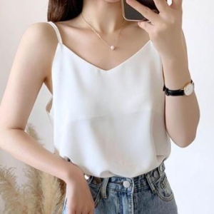 오노마 ONM 여름철 쿨냉감 여성 브이넥 실크 새틴 끈나시 38148204