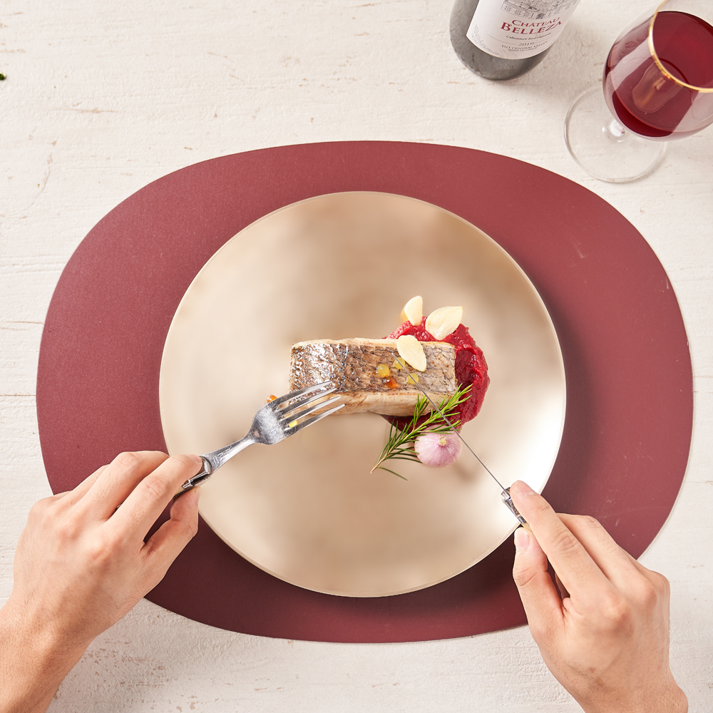 광명유기 방짜유기 놋그릇 원형접시 24cm