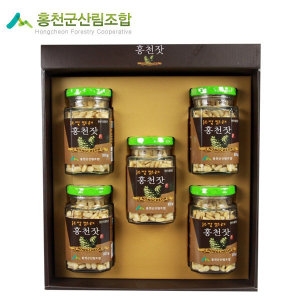 홍천군산림조합 홍천잣 x 국산잣 잣선물세트 100g (5병)_이미지