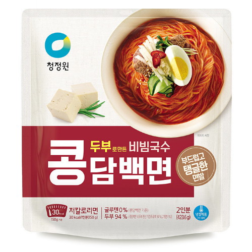 대상 청정원 두부로 만든 콩담백면 비빔국수 2인분 423.6g (1개)