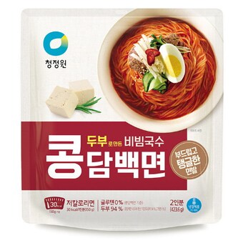 대상 청정원 <b>두부</b>로 만든 콩담백<b>면</b> 비빔국수 2인분 423.6g