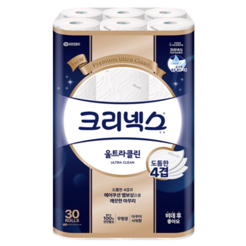크리넥스 울트라클린 도톰한 4겹 25m (30롤) (2팩)_이미지