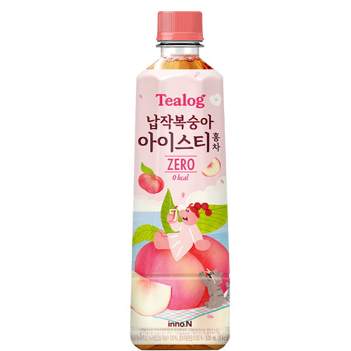 HK이노엔 티로그 납작 복숭아 아이스티 제로 홍차 500ml (6개)