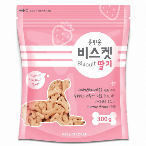 바우와우 훈련용 비스켓 딸기 300g이미지입니다. 누르면 해당 게시물로 새창이동합니다.