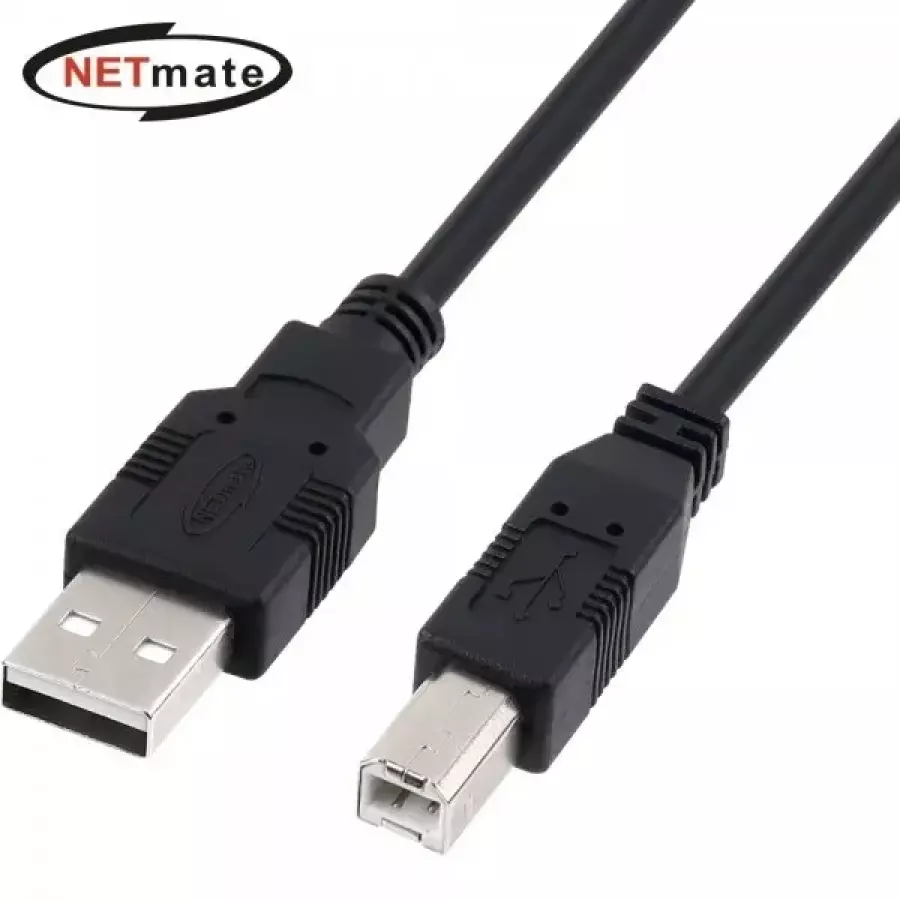 강원전자 NETmate USB 2.0 (A-B) (M/M) 케이블 (NMC-UB218BK, 1.8m)_이미지