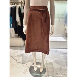 올리브데올리브 스웨이드 플레어 스커트 OE5AS855_이미지