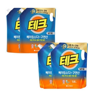 테크 베이킹소다+구연산 일반용 리필 1.8L 2개 + 2L 2개
