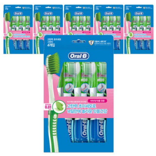 브라운 오랄비 고탄력 초미세모 그린티 칫솔 (24개)