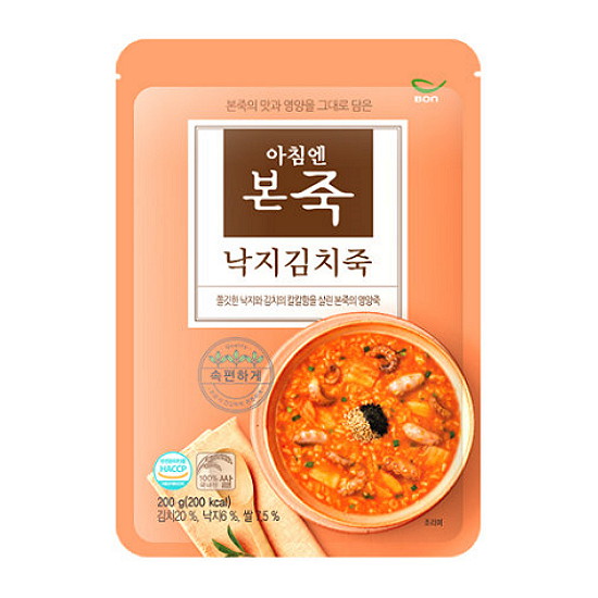 본아이에프 본죽 아침엔 본죽 낙지김치죽 200g (1개)