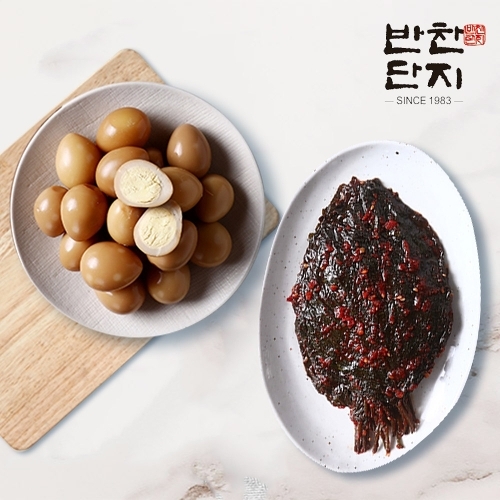 반찬단지 메추리알 장조림 실속형 1kg + 깻잎무침 1kg
