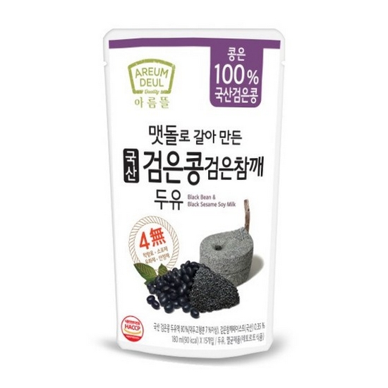 논산딸기랜드 아름뜰 맷돌로 갈아만든 국산 검은콩 검은참깨 180ml (45개)_이미지