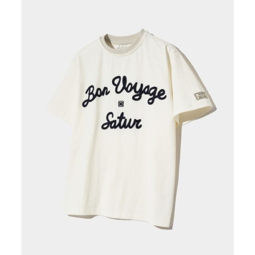 세터 SATUR 로고 자수 보야지 반팔 티셔츠 리조트 아이보리 SA252MTS01CR 717544