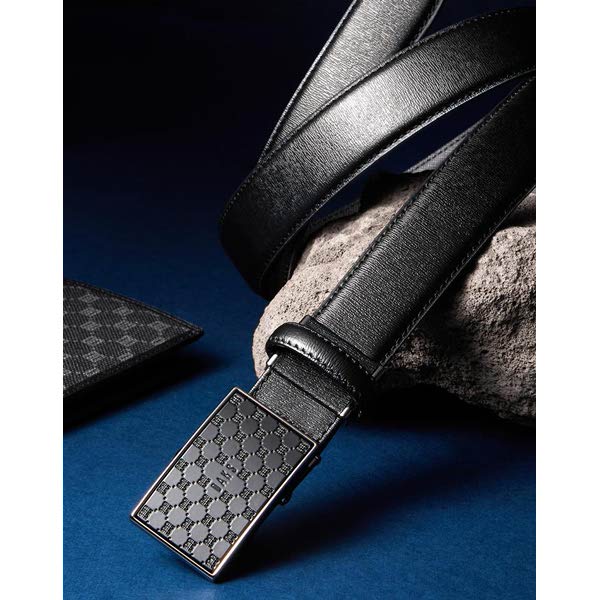 DD 루이스 패턴 음각 무광버클 소가죽 자동벨트 DBBE4E838BK