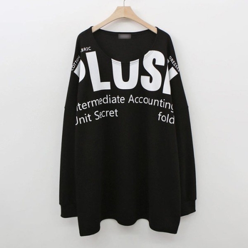 아이우먼 플러쉬나염루즈맨투맨 POK265M409 빅사이즈