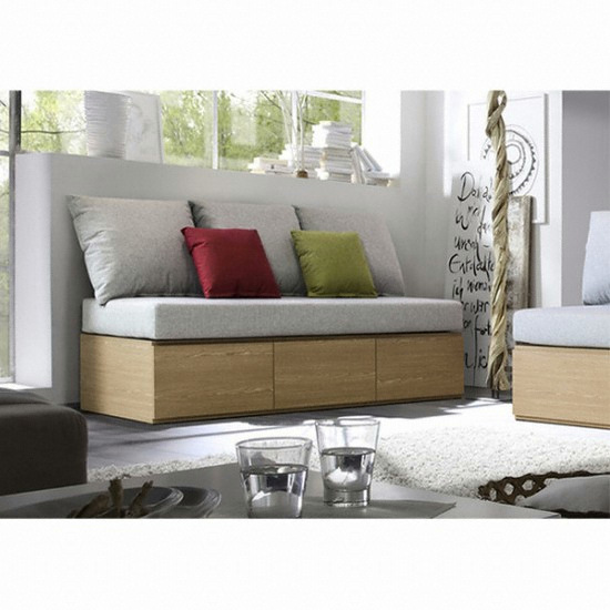  동서가구 토렌스 서랍형 수납 패브릭 소파 3인용