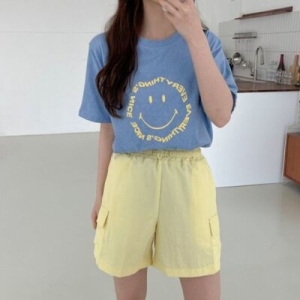 피그먼트 셀럽하우스 나염 MDKK6999 신상 티 라운드티 반팔 스마일 나염반 583093_n613_1_WD85EE3_이미지