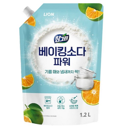 참그린 베이킹소다 파워 주방세제 리필 1.2L (6개)_이미지
