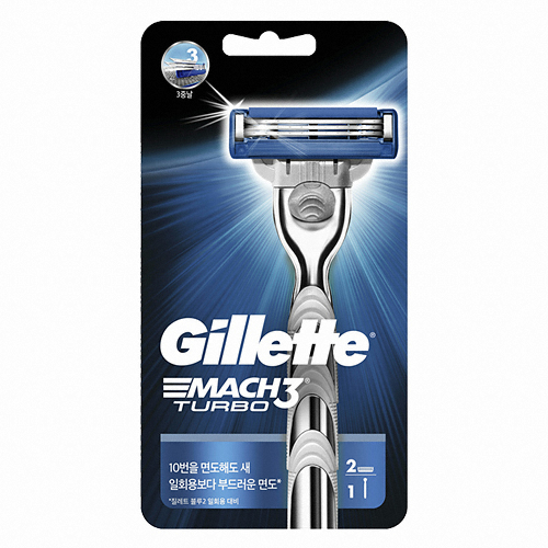 질레트 마하3 터보 + 면도날 (면도기3개+날3개)_이미지