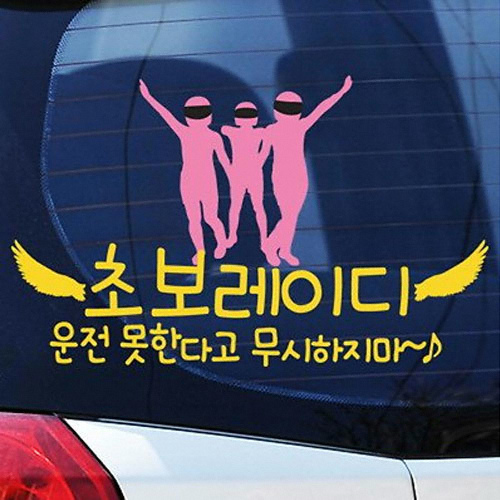 패러디 초보레이디 초보운전 스티커