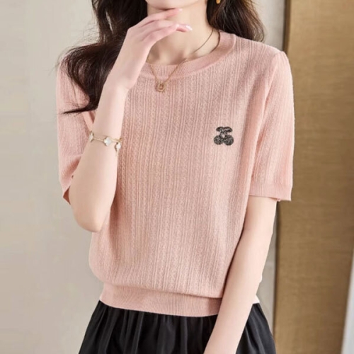  체리 라운드 반팔니트_BJ2LK047