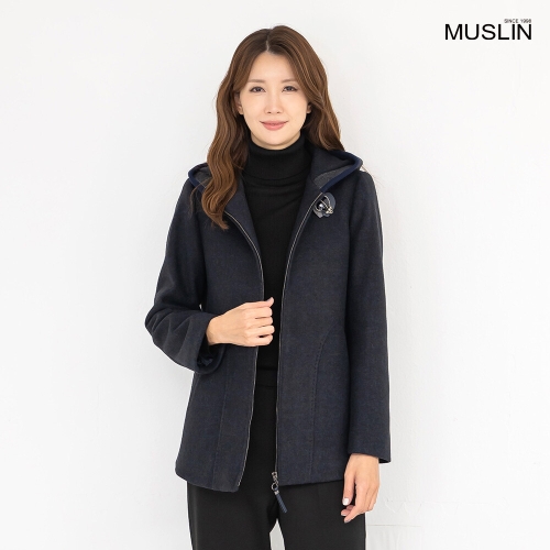 모슬린 엄마옷 울모직 니트 후드 자켓 JK510059 중년여성/50대/60대/70대/빅사이즈/할머니옷