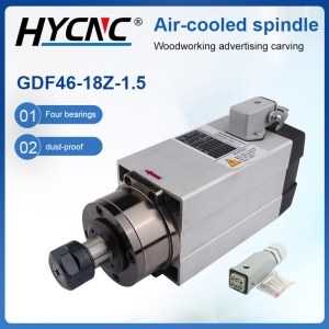 CNC 공랭식 사각 스핀들 모터 ER25 척 밀링 4 베어링 조각 목공 절단기 GDF46-18Z 3.5KW