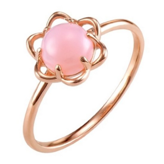 골드앤 14K 플로라 천연 핑크오팔 반지