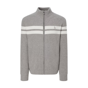 헤지스레이디스 베이지 짜임 울혼방 집업니트 WHSW4D333I2_이미지