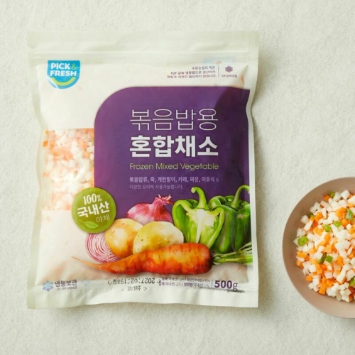 CJ제일제당 볶음밥용 국내산 냉동 혼합채소 500g (1개)_이미지
