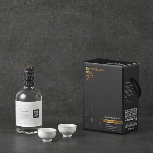 느린마을소주21 1입 도자잔 선물세트