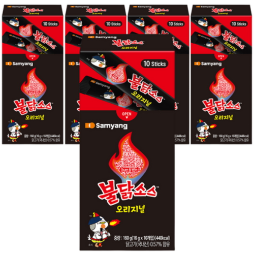 삼양식품 불닭소스 오리지널 160g (16g x 10개입) (5개)