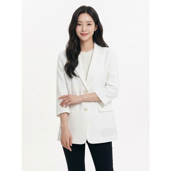 레이디 아이보리 테일러드 자켓 CLCMJK107