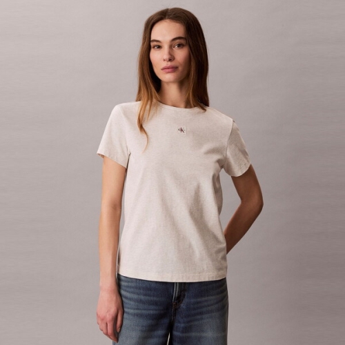 캘빈클라인진 여성 우븐라벨 클래식 핏 티 47F227G