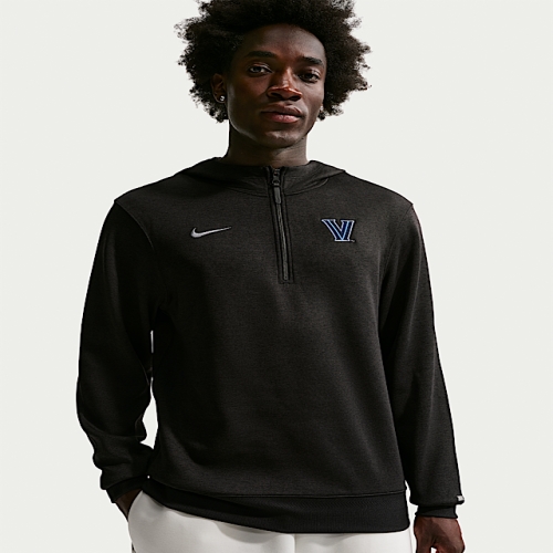  나이키 Villanova Wildcats NCAA 남성 Basketball Coaches Pullover 후디 Black IM27..