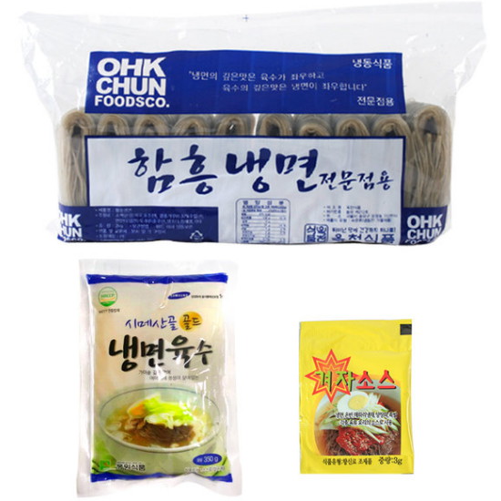 옥천식품 함흥냉면 2kg+풍원 골드육수 350g x 10개+겨자소스 3g x 10개 (1개)