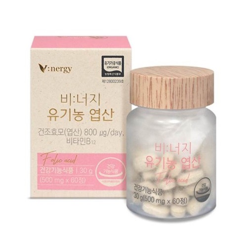 휴럼 비너지 유기농 엽산 500mg 60정 (1개)_이미지