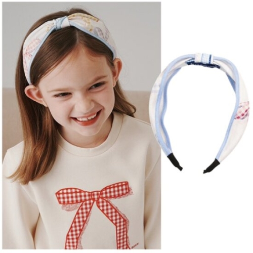 2 BZ52AX01YE 아동 여아 옐로우 리본 패턴 헤어밴드 가을