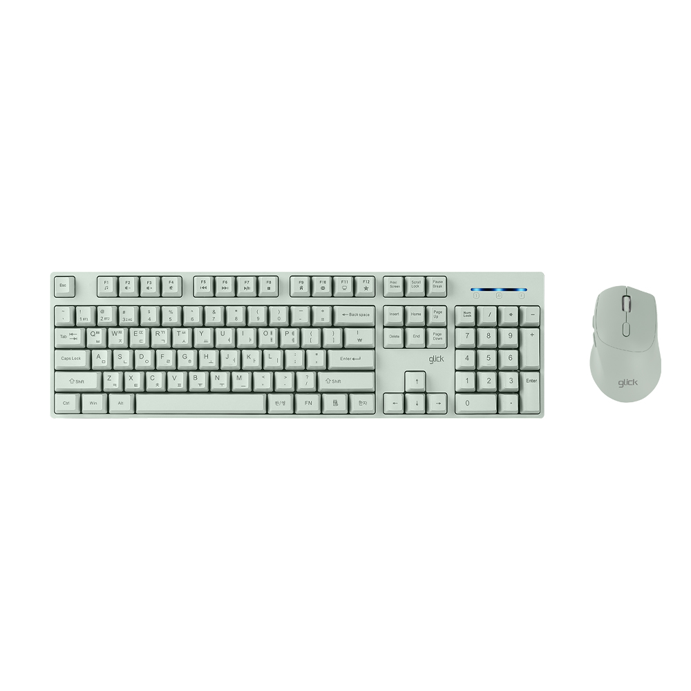 지클릭커 오피스프로 WMK630 스탠다드M 무선 키보드 마우스 세트 (그린)_이미지