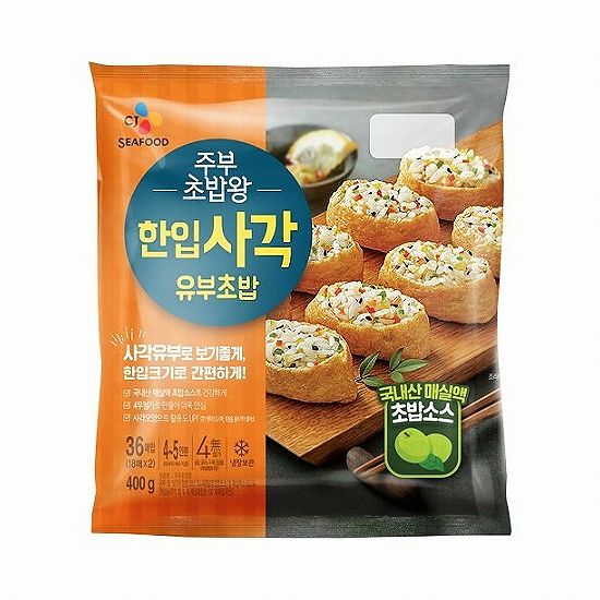 CJ씨푸드 주부초밥왕 한입사각 유부초밥 400g이미지입니다. 누르면 해당 게시물로 새창이동합니다.