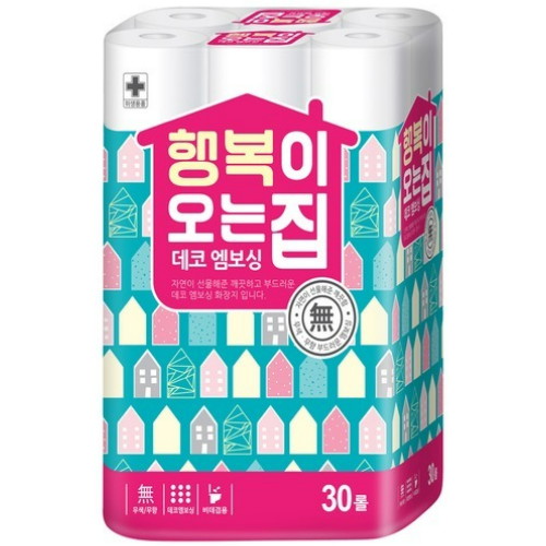 행복이오는집 데코 엠보싱 45m (30롤) (3팩)_이미지