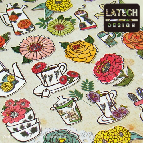 레이테크 팬시스티커 15S-Z828 플라워키친_이미지