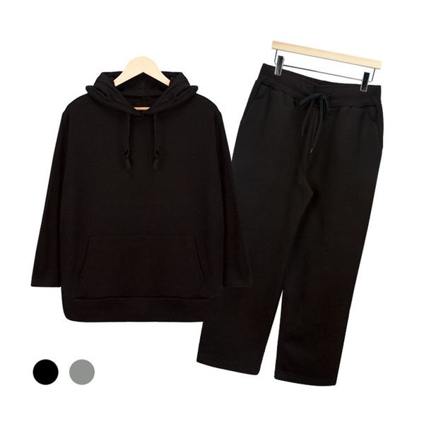 남성데일리룩 블랙 9부 와이드 세트 SJ010S Black