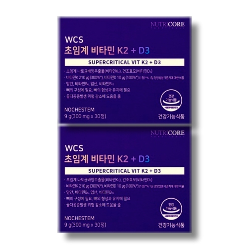 뉴트리코어 WCS 초임계 비타민 K2 + D3 30정 (2개)