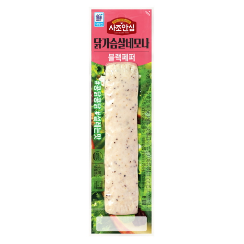 사조대림 대림선 사조안심 닭가슴살 네모나 블랙페퍼 80g (20개)
