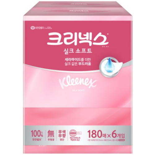 유한킴벌리 크리넥스 ㅤ실크소프트 180매 (6개입) *6팩_이미지