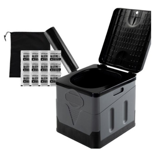 플로우 차량 캠핑 접이식 휴대용 변기 세트 그레이 (1개)